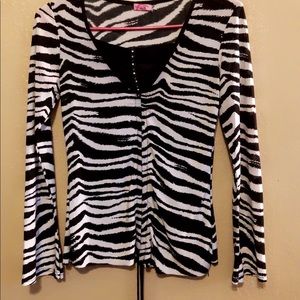 Zebra print black and white shirt